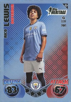 Rico Lewis Manchester City 2024/25 Topps Match Attax UEFA Club Competitions Topps Heritage #442