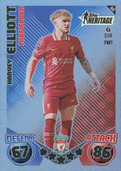 Harvey Elliott Liverpool 2024/25 Topps Match Attax UEFA Club Competitions Topps Heritage #444