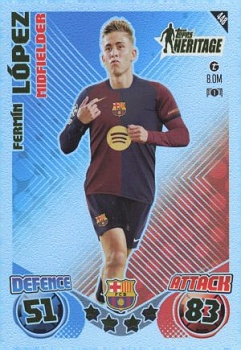 Fermin Lopez FC Barcelona 2024/25 Topps Match Attax UEFA Club Competitions Topps Heritage #448