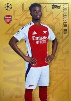 Bukayo Saka Arsenal 2024/25 Topps Match Attax UEFA Club Competitions Gold Edge Edition #GE3