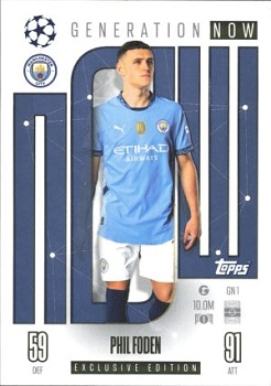 Phil Foden Manchester City 2024/25 Topps Match Attax UEFA Club Competitions Generation Now #GN1