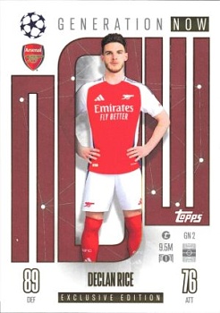 Declan Rice Arsenal 2024/25 Topps Match Attax UEFA Club Competitions Generation Now #GN2