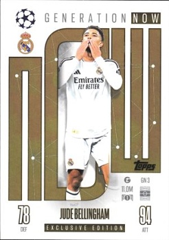 Jude Bellingham Real Madrid 2024/25 Topps Match Attax UEFA Club Competitions Generation Now #GN3
