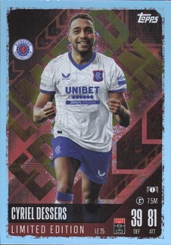 Cyriel Dessers Glasgow Rangers 2024/25 Topps Match Attax UEFA Club Competitions Limited Edition #LE25