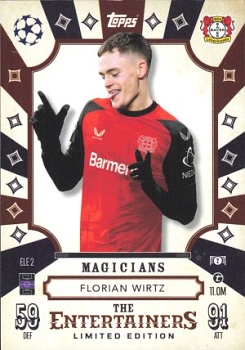 Florian Wirtz Bayer 04 Leverkusen 2024/25 Topps Match Attax UEFA Club Competitions Limited Edition - The Entertainers - Magicians #ELE2