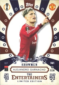 Alejandro Garnacho Manchester United 2024/25 Topps Match Attax UEFA Club Competitions Limited Edition - The Entertainers - Showmen #ELE7