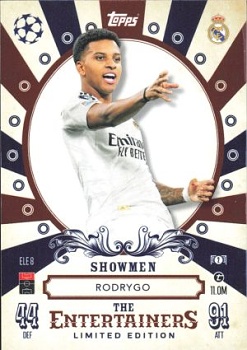 Rodrygo Real Madrid 2024/25 Topps Match Attax UEFA Club Competitions Limited Edition - The Entertainers - Showmen #ELE8