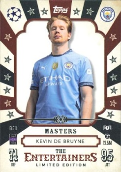 Kevin De Bruyne Manchester City 2024/25 Topps Match Attax UEFA Club Competitions Limited Edition - The Entertainers - Masters #ELE11