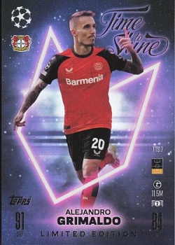 Alejandro Grimaldo Bayer 04 Leverkusen 2024/25 Topps Match Attax UEFA Club Competitions Limited Edition - Time to Shine #TTS7