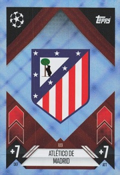 Team Badge Atletico Madrid 2024/25 Topps Match Attax UEFA Club Competitions Crystal Parallel #109