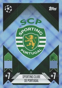 Team Badge Sporting CP 2024/25 Topps Match Attax UEFA Club Competitions Crystal Parallel #271