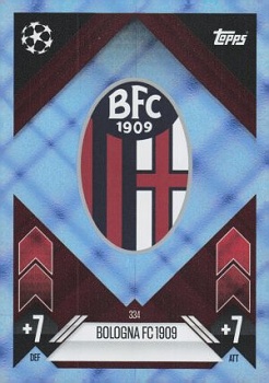 Team Badge Bologna 2024/25 Topps Match Attax UEFA Club Competitions Crystal Parallel #334