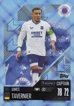 James Tavernier Glasgow Rangers 2024/25 Topps Match Attax UEFA Club Competitions Crystal Parallel #382