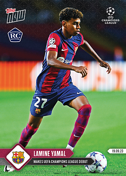 Lamine Yamal RC FC Barcelona Topps Now UEFA Champions League 2023/24 #9