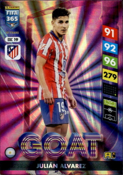 Julian Alvarez Atletico Madrid Panini FIFA 365 2025 Adrenalyn XL Goat #EXC 19