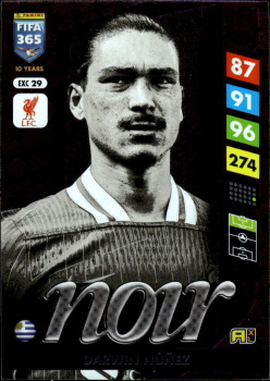 Darwin Nunez Liverpool Panini FIFA 365 2025 Adrenalyn XL Noir #EXC 29