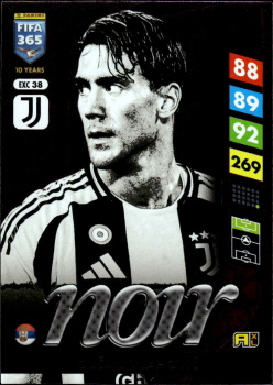 Dusan Vlahovic Juventus FC Panini FIFA 365 2025 Adrenalyn XL Noir #EXC 38