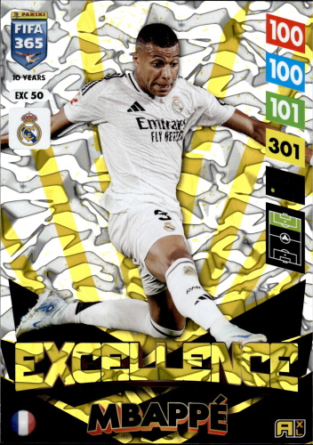 Kylian Mbappe Real Madrid Panini FIFA 365 2025 Adrenalyn XL Excellence XXL #EXC 50