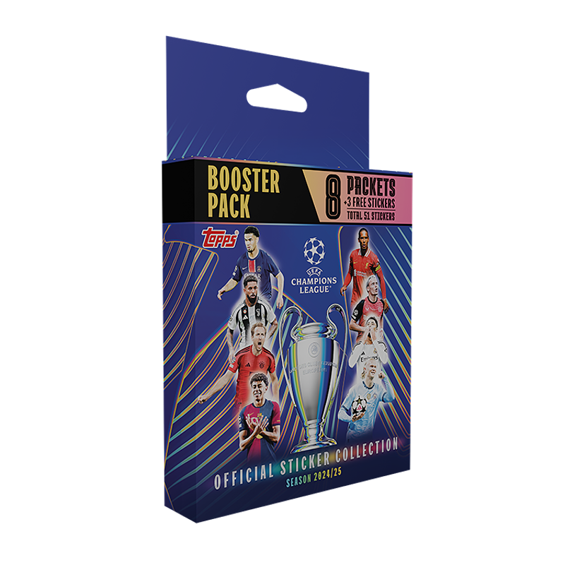 Topps Champions League 2024/25 Eco Pack - 8 balíčků + 1 Bonus Fotbalové samolepky
