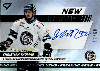Christian Thomas Liberec Tipsport ELH 2024/25 SportZoo 1. serie New Arrival Auto /60 #NAS-CT