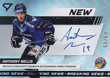 Anthony Nellis Vitkovice Tipsport ELH 2024/25 SportZoo 1. serie New Arrival Auto /60 #NAS-AN