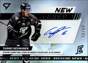 Tarmo Reunanen Karlovy Vary Tipsport ELH 2024/25 SportZoo 1. serie New Arrival Auto /60 #NAS-TR