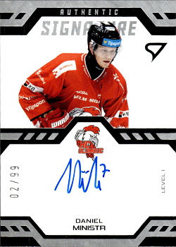 Daniel Ministr Olomouc Tipsport ELH 2024/25 SportZoo 1. serie Authentic Signature Level 1 /99 #SL1-DM