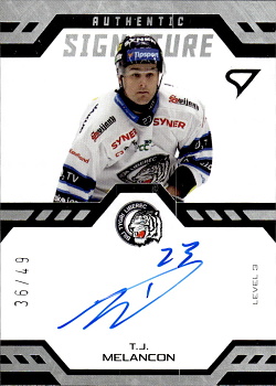 T.J. Melancon Liberec Tipsport ELH 2024/25 SportZoo 1. serie Authentic Signature Level 3 /49 #SL3-TM