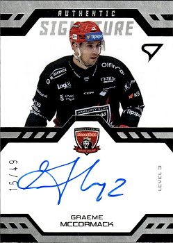 Graeme McCormack Hradec Kralove Tipsport ELH 2024/25 SportZoo 1. serie Authentic Signature Level 3 /49 #SL3-GM
