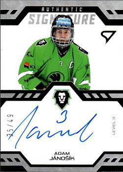 Adam Janosik Mlada Boleslav Tipsport ELH 2024/25 SportZoo 1. serie Authentic Signature Level 3 /49 #SL3-AJ