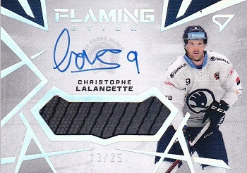 Christophe Lalancette Plzen Tipsport ELH 2024/25 SportZoo 1. serie Flaming stick Auto /25 #FS-CL