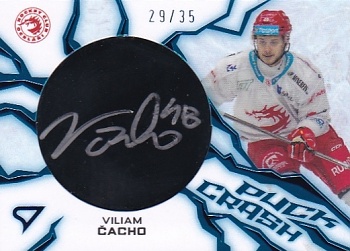 Viliam Cacho Trinec Tipsport ELH 2024/25 SportZoo 1. serie Puck Crash Auto /35 #PC-VC