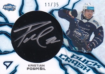 Kristian Pospisil Kometa Brno Tipsport ELH 2024/25 SportZoo 1. serie Puck Crash Auto /35 #PC-KP