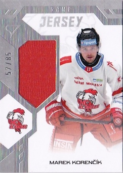 Marek Korencik Olomouc Tipsport ELH 2024/25 SportZoo 1. serie Game Jersey /85 #GJ-KO