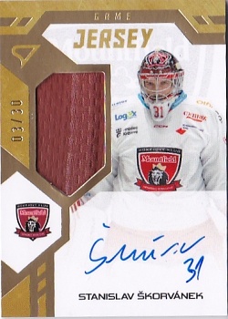 Stanislav Skorvanek Hradec Kralove Tipsport ELH 2024/25 SportZoo 1. serie Game Jersey Auto /30 #GJS-SS