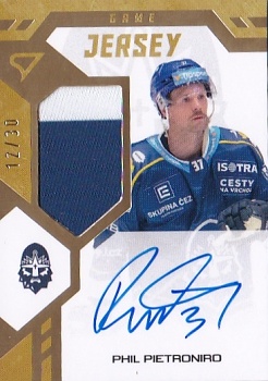 Phil Pietroniro Kladno Tipsport ELH 2024/25 SportZoo 1. serie Game Jersey Auto /30 #GJS-PP