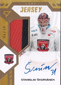 Stanislav Skorvanek Hradec Kralove Tipsport ELH 2024/25 SportZoo 1. serie Game Jersey Auto /30 #GJS-SS