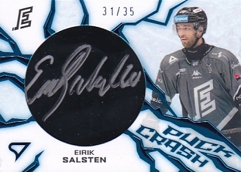 Eirik Salsten Karlovy Vary Tipsport ELH 2024/25 SportZoo 1. serie Puck Crash Auto /35 #PC-ES