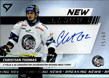 Christian Thomas Liberec Tipsport ELH 2024/25 SportZoo 1. serie New Arrival Auto /60 #NAS-CT