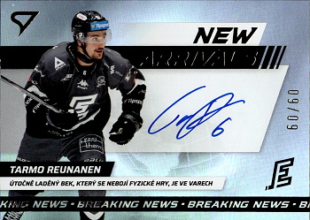 Tarmo Reunanen Karlovy Vary Tipsport ELH 2024/25 SportZoo 1. serie New Arrival Auto /60 #NAS-TR