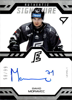 David Moravec Karlovy Vary Tipsport ELH 2024/25 SportZoo 1. serie Authentic Signature Level 1 /99 #SL1-MO