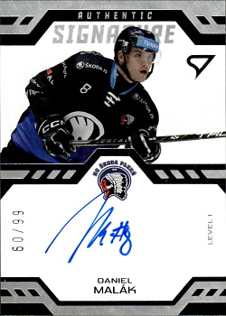 Daniel Malak Plzen Tipsport ELH 2024/25 SportZoo 1. serie Authentic Signature Level 1 /99 #SL1-ML