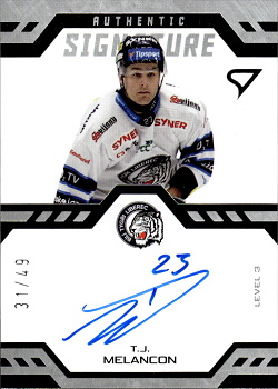 T.J. Melancon Liberec Tipsport ELH 2024/25 SportZoo 1. serie Authentic Signature Level 3 /49 #SL3-TM