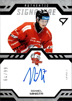 Daniel Ministr Olomouc Tipsport ELH 2024/25 SportZoo 1. serie Authentic Signature Level 1 /99 #SL1-DM