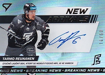 Tarmo Reunanen Karlovy Vary Tipsport ELH 2024/25 SportZoo 1. serie New Arrival Auto /60 #NAS-TR