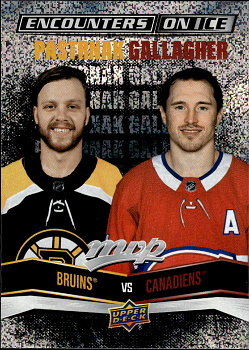 David Pastrnak Brendan Gallagher Boston Bruins Montreal Canadiens Upper Deck MVP 2022/23 Encounters on Ice #EI-7