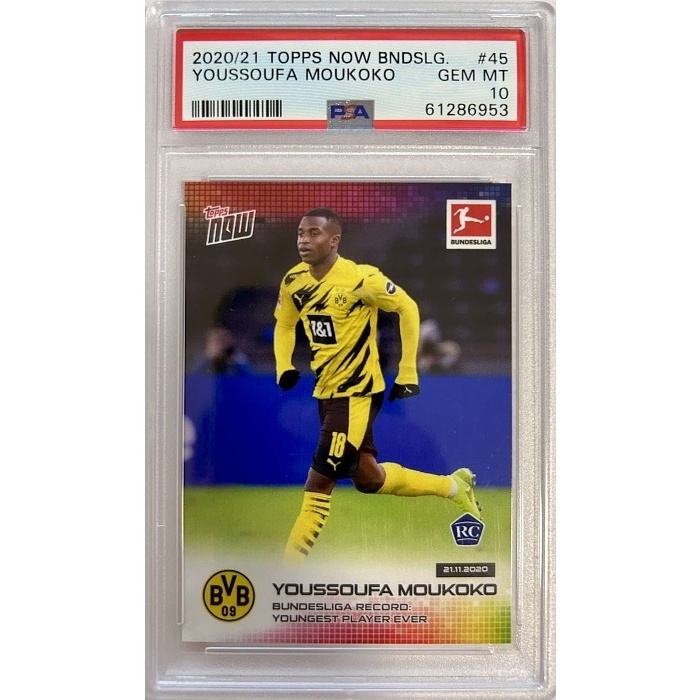 Youssoufa Moukoko Borussia Dortmund PSA 10 2020/21 Topps Now Bundesliga / Online Exclusive / English #45