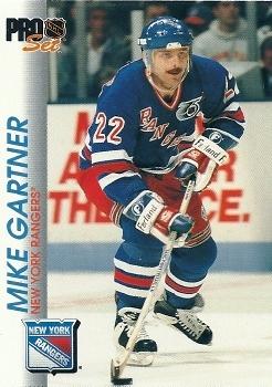 Mike Gartner New York Rangers Pro Set 1992/93 #113