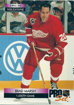 Brad Marsh Detroit Red Wings Pro Set 1992/93 Milestones #264