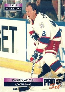 Randy Carlyle Winnipeg Jets Pro Set 1992/93 Milestones #265